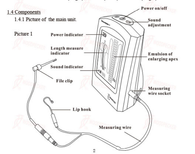 Woodpecker® Woodpex1 근관측량기